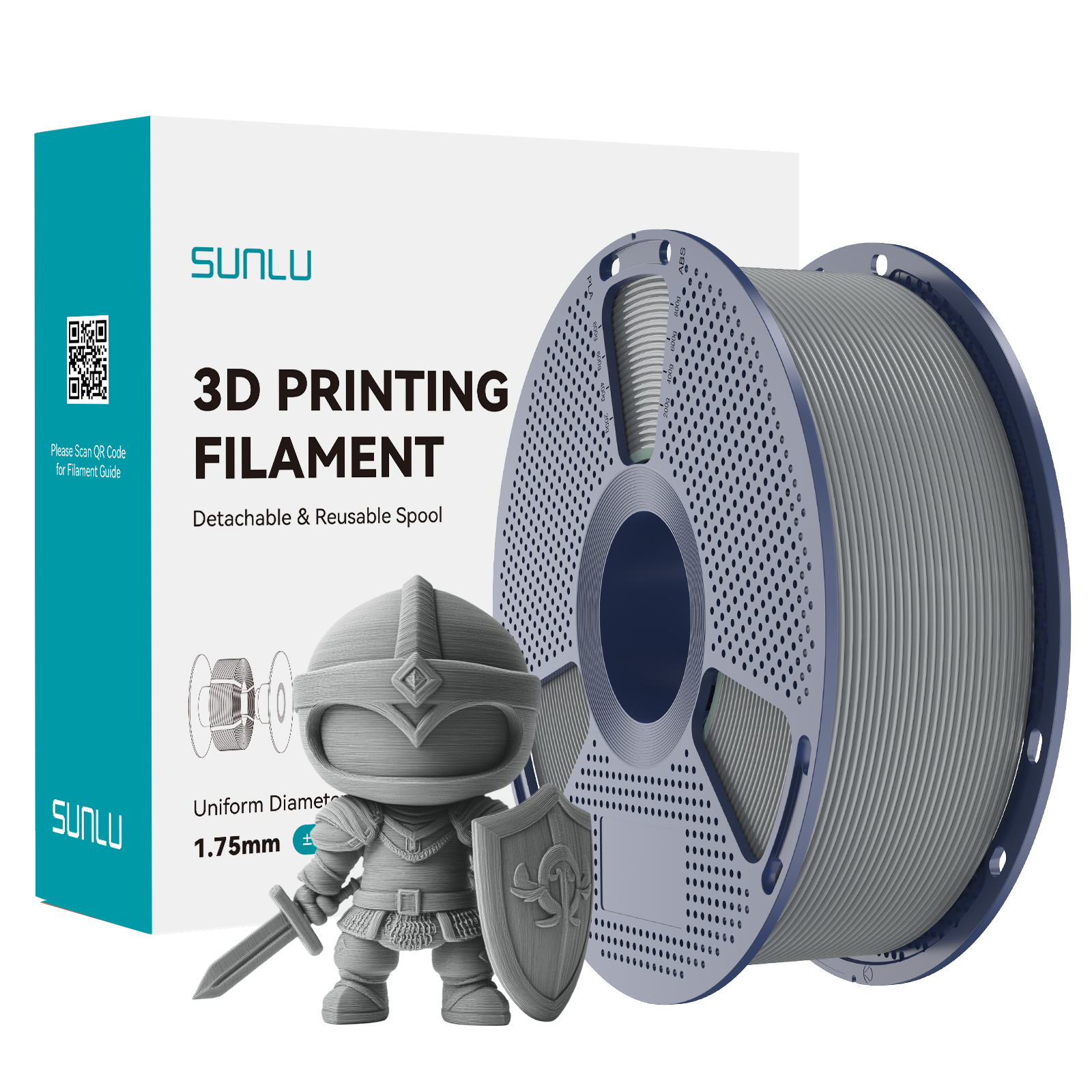 Sunlu PLA+(PLA Plus) Filament (1KG) Grey