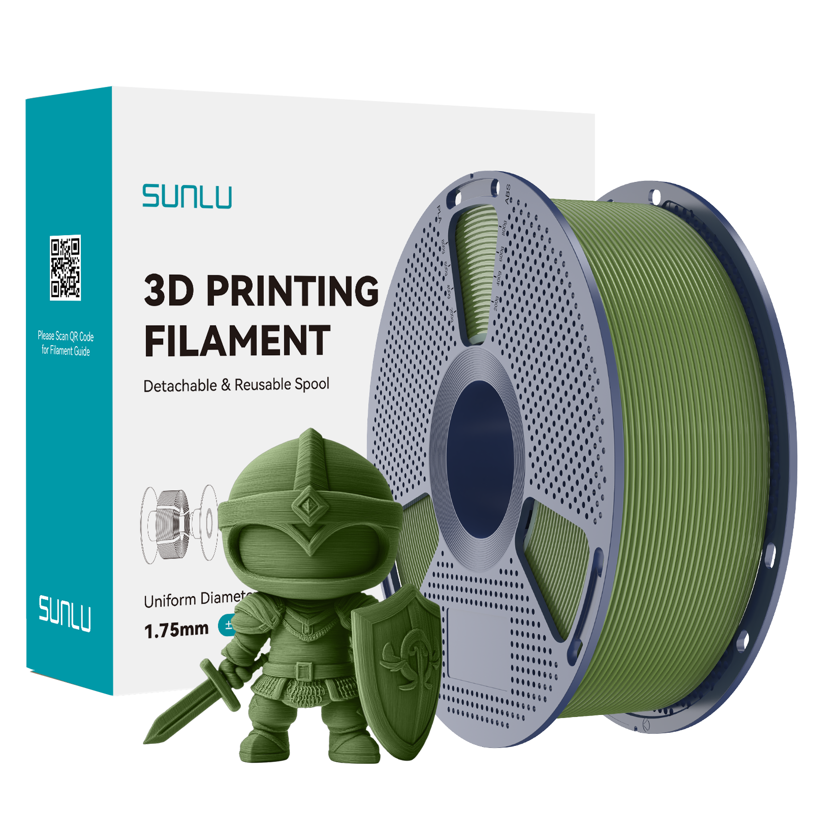 Sunlu PLA+(PLA Plus) Filament (1KG) Olive Green
