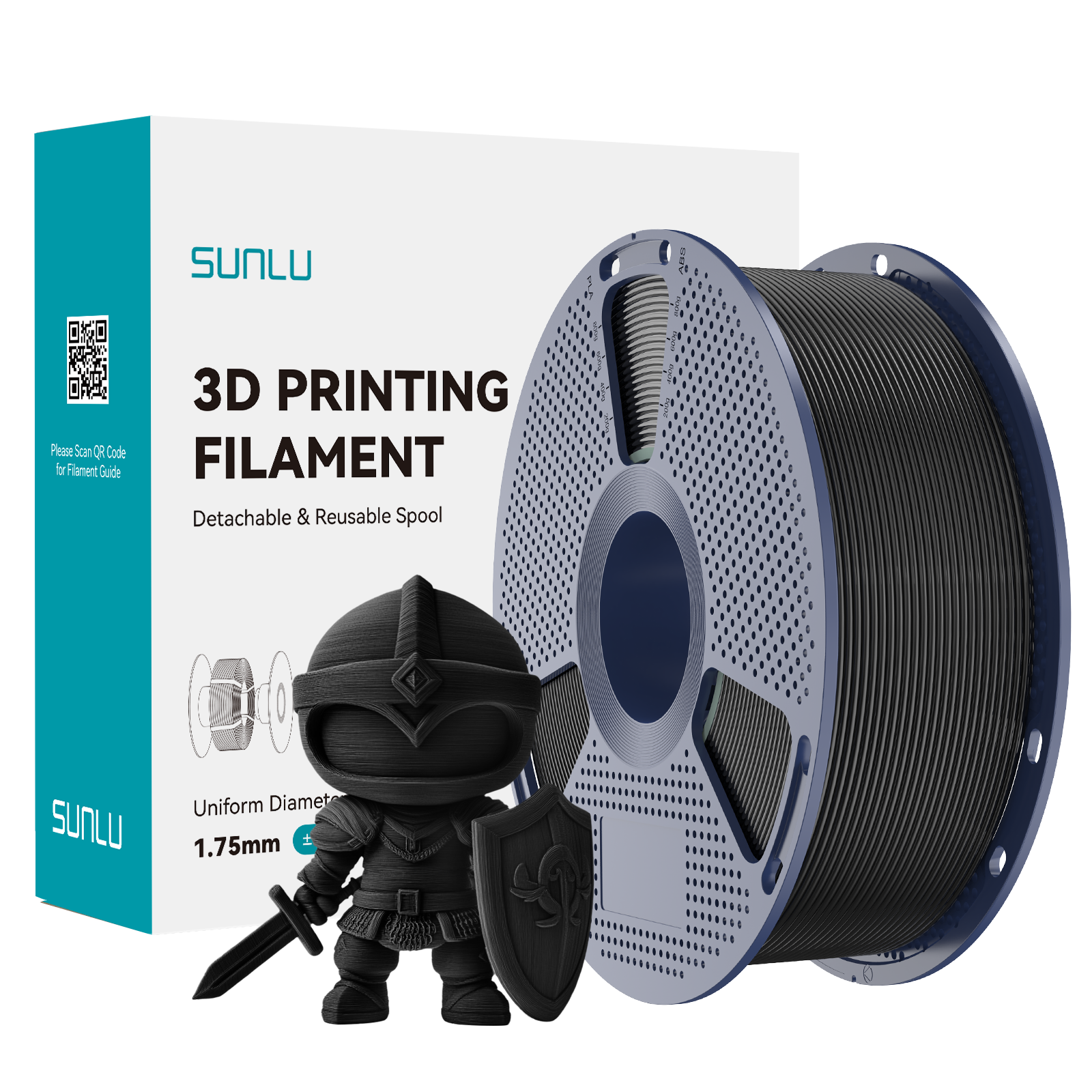 Sunlu PLA+(PLA Plus) Filament (1KG) Black