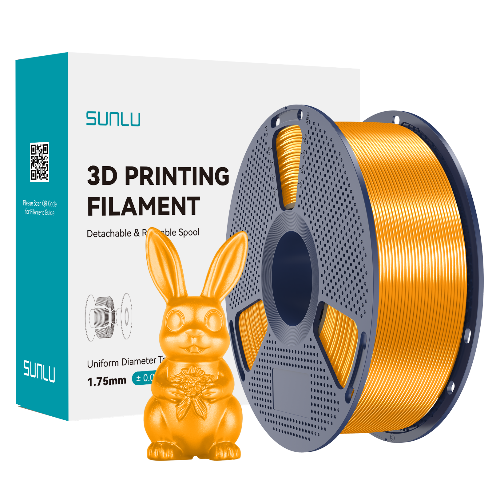 Sunlu Silk PLA+ Filament (1KG) Brass