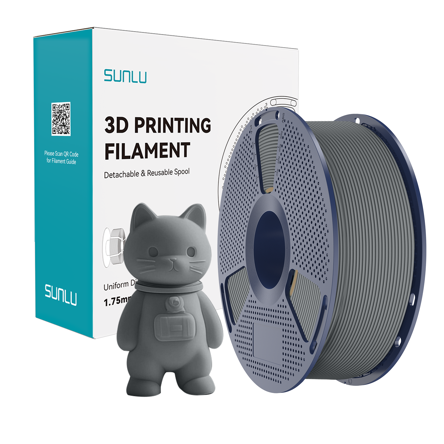 Sunlu PLA Matte Filament (1KG) Grey