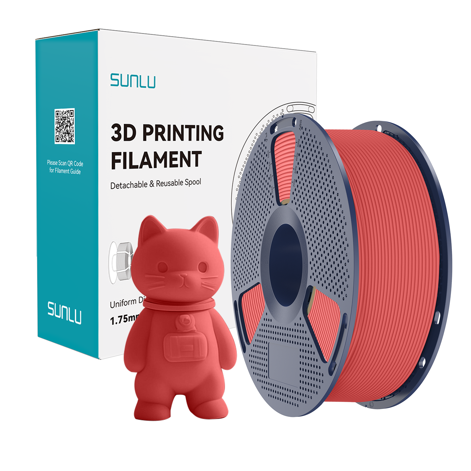 Sunlu PLA Matte Filament (1KG) Red